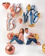 Шар Цифра 18 Розовое Золото 97см — изображение 2